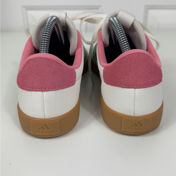 adidas VL Court 3.0 Sneaker White, Green, Pink - Women’s Size 8 EUC - Picture 5 of 9